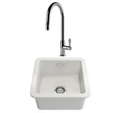 Turner Hastings Package 48 Cuisine Sink 460mm (Incl. Stainless Steel Grid & Chrome Ludlow Pull Out Mixer and Basket Waste) Gloss White PKG048