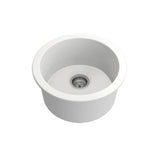 Turner Hastings Cuisine Round Inset / Undermount Fireclay Sink 470x470mm Matte White CUR473FSMW