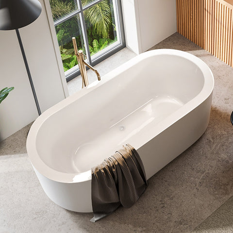 Decina Cool Freestanding Bath 1500mm w/Overflow White CO1500WIO