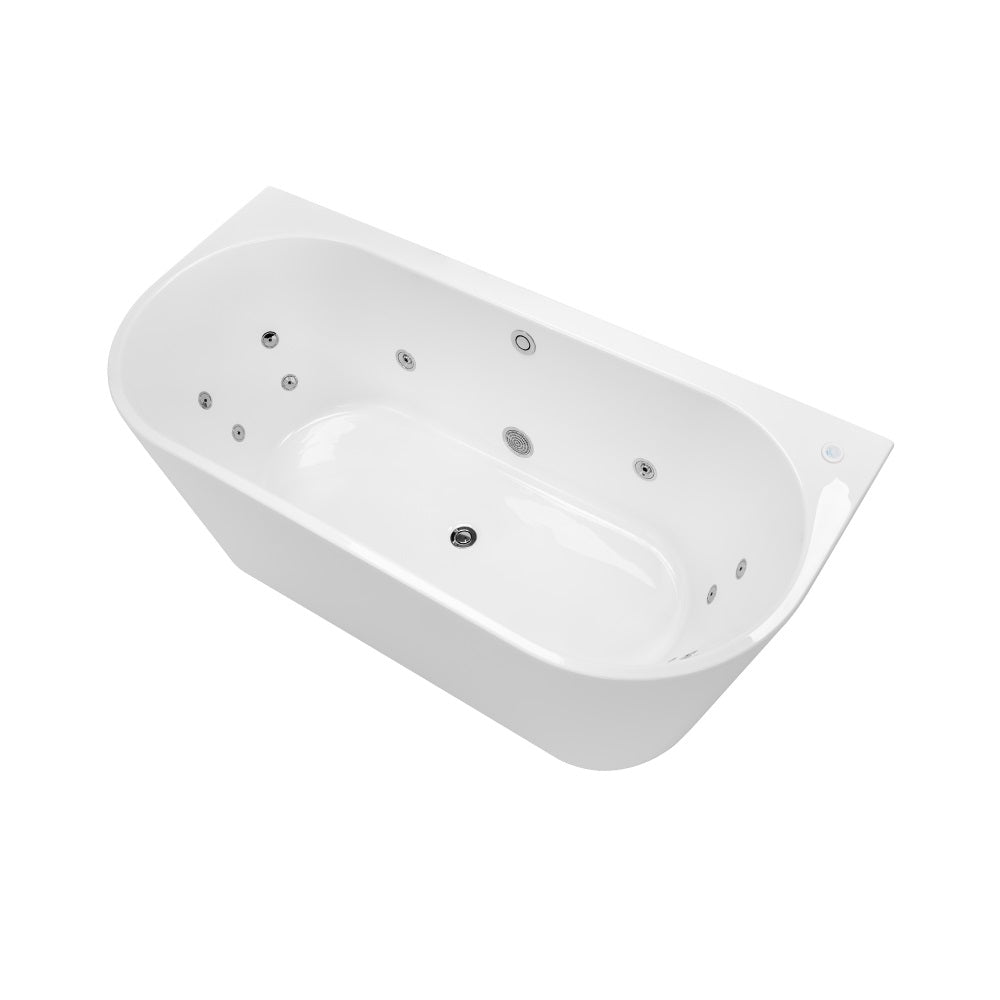 Decina Alegra Freestanding Spa Bath (12 Jets) 1700mm Chrome Jets AG1700BTWCNW