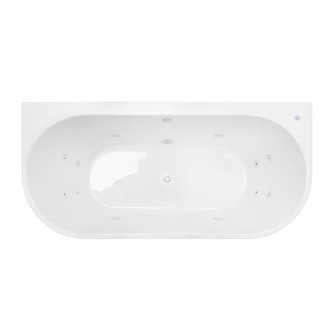 Decina Alegra Freestanding Spa Bath (12 Jets) 1700mm White Jets AG1700BTWCNWHJT