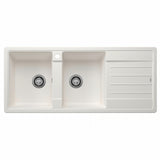 Blanco Legra 8S Sink Double Bowl Left Hand Inset 1160x500mm Silgranit White 528071