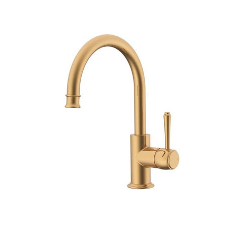 ADP Eternal Gooseneck Basin Mixer Brushed Brass JTAPGBSOEBB