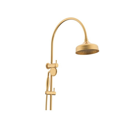 ADP Eternal Gooseneck Twin Shower Set Brushed Brass JTAPSRTSETSOEBB