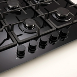 Euro Appliances Gas On Glass Cooktop Wok 75cm Black Glass ECT750GBK2