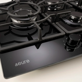 Euro Appliances Gas On Glass Cooktop Wok 75cm Black Glass ECT750GBK2