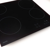 Euro Appliances Electric Cooktop Touch Control 60cm 4 Zone Black Glass ECT600ACG