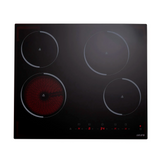 Euro Appliances Electric Cooktop Touch Control 60cm 4 Zone Double Relay Black Glass ECT600C42