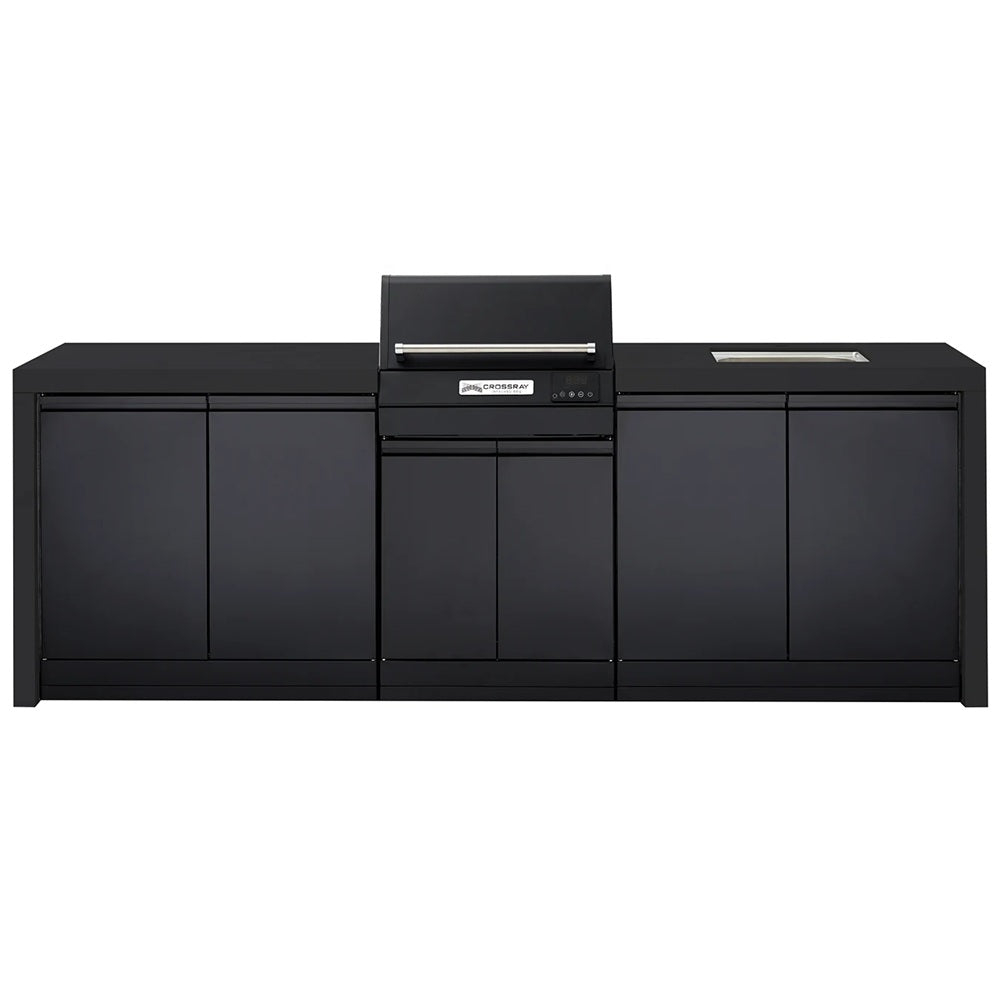 Crossray Extreme Electric BBQ Outdoor Kitchen w/ Sink Black TCEK-08