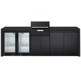 Crossray Extreme Electric BBQ Outdoor Kitchen w/ Double Fridge Black TCEK-11