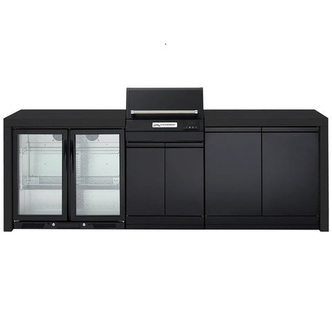 Crossray Extreme Electric BBQ Outdoor Kitchen w/ Double Fridge Black TCEK-11