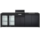 Crossray Extreme Electric BBQ Outdoor Kitchen w/ Sink & Double Fridge Black TCEK-12