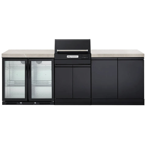 Crossray Extreme Electric BBQ Outdoor Kitchen w/ Double Fridge Grey TCEK-17