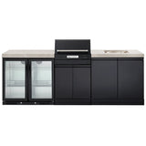 Crossray Extreme Electric BBQ Outdoor Kitchen w/ Sink & Double Fridge Grey TCEK-18
