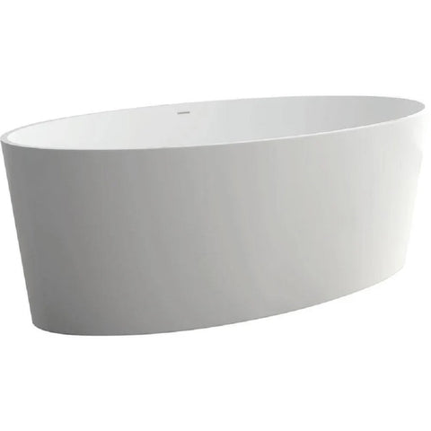 Fienza Lexy Solid Surface Bath 1600mm (Built-In Overflow) Matte White ST01