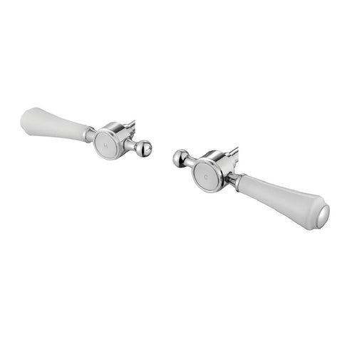 Fienza Lillian Lever Handle (Suits 339 Range) Chrome & White 200393