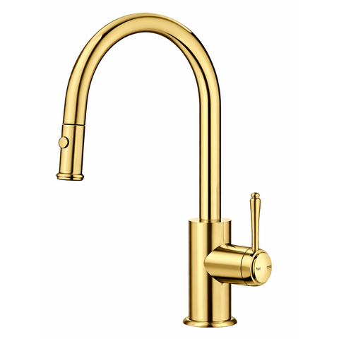 Bella Vista Mica Heritage Pull-Out Sink Mixer French Gold SM-4-PO-FG
