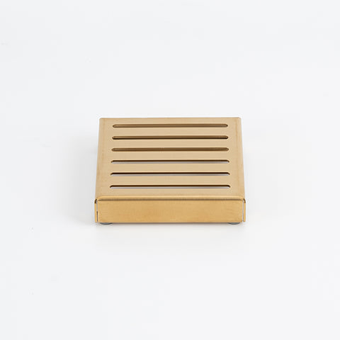 Radiant Slotted Square Shower Grate 100 mm + 74mm Outlet Brushed Gold 316-GLD-SGS-100-74