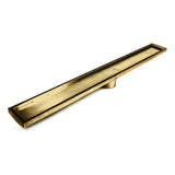 Radiant Tile Insert Linear Shower Grate 600mm (74mm outlet) Brushed Gold 316-GLD-RGL-600-74