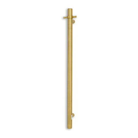 Radiant Vertical Round Single Bar Heated Brushed Gold GLD-VTR-950