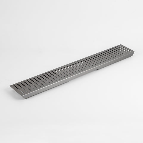 Radiant Slotted Linear Shower Grate 600 mm Length + 74mm Outlet Gunmetal Grey 316-GMG-SGL-600-74