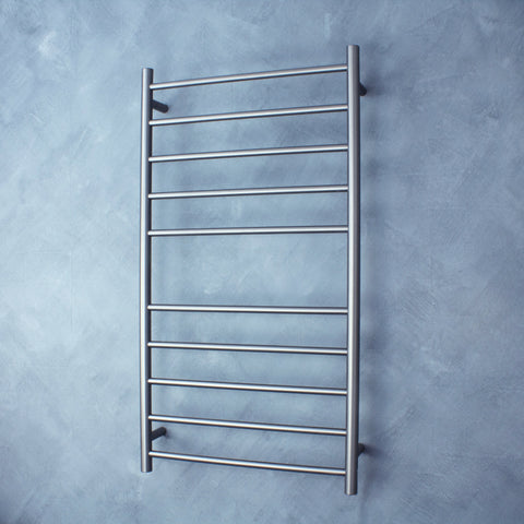 Radiant Gun Metal Grey 600 x 1100mm Round Heated Towel Rail (Left Wiring) GMG-RTR02LEFT