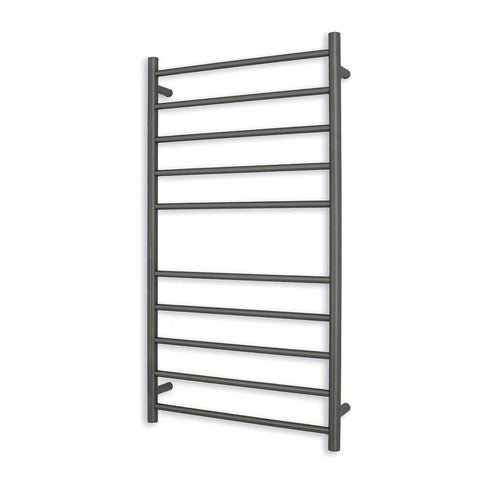 Radiant Gun Metal Grey 600 x 1100mm Round Heated Towel Rail (Left Wiring) GMG-RTR02LEFT