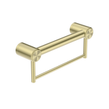 Nero Mecca Care 32mm Grab Rail With Towel Holder 300mm Brushed Gold NRCR3212BBG