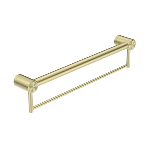 Nero Mecca Care 32mm Grab Rail With Towel Holder 600mm Brushed Gold NRCR3224BBG