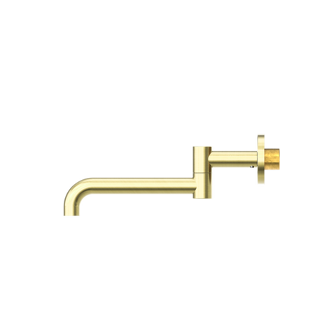 Nero Mecca Wall Mounted Swivel Basin/Bath Spout 225mm Brushed Gold NR221903GBG