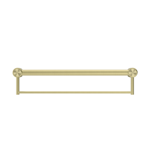 Nero Mecca Care 32mm Grab Rail With Towel Holder 600mm Brushed Gold NRCR3224BBG
