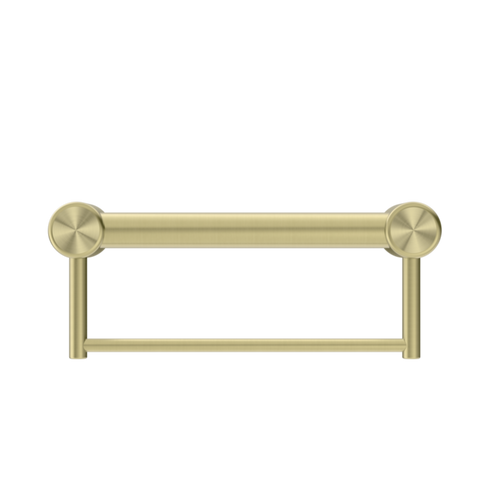 Nero Mecca Care 32mm Grab Rail With Towel Holder 300mm Brushed Gold NRCR3212BBG