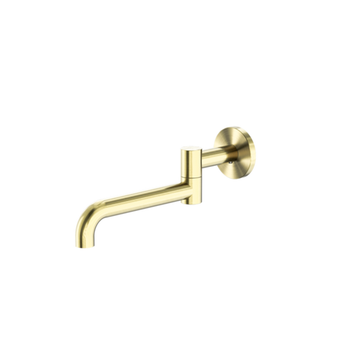 Nero Mecca Wall Mounted Swivel Basin/Bath Spout 225mm Brushed Gold NR221903GBG
