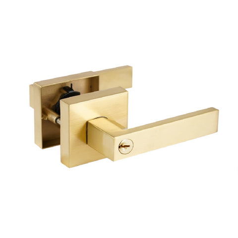 Trio Entrance Everest Square Lever 70mm Rosette Matte Gold WQL400MGC