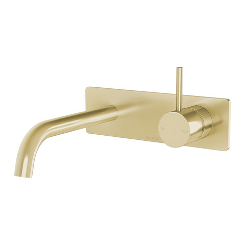 Phoenix Vivid Slimline Up Basin / Bath Wall Mixer Set Brushed Gold 112-7813-12-1