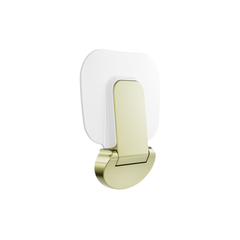 Nero Mecca Care Shower Seat 400×330mm Brushed Gold NRCR0003BG