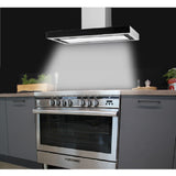 Glem Rangehood 90cm Square Hood, Full LED panel Stainless Steel CK90TBLED