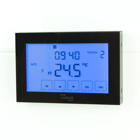 Radiant Premium Touch Screen Thermostat Horizontal Black GTSB-TH-H