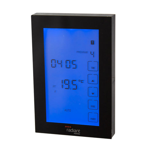 Radiant Premium Touch Screen Thermostat Vertical Black GTSB-TH-V