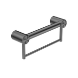 Nero Mecca Care 32mm Grab Rail With Towel Holder 300mm Gun Metal NRCR3212BGM