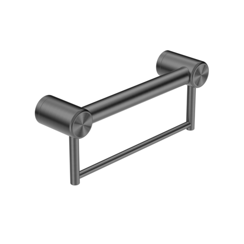 Nero Mecca Care 32mm Grab Rail With Towel Holder 300mm Gun Metal NRCR3212BGM