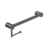 Nero Mecca Care 32mm Grab Rail With Toilet Roll Holder 450mm Gun Metal NRCR3218AGM