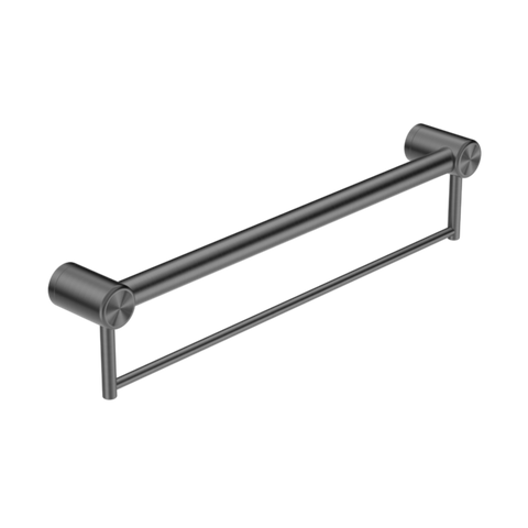 Nero Mecca Care 32mm Grab Rail With Towel Holder 600mm Gun Metal NRCR3224BGM