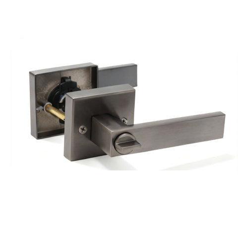 Trio Privacy Everest Square Lever 70mm Rosette Gunmetal Grey WQL300GNC