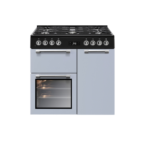 Beko Freestanding Heritage Cooker Blue (Multi-functional 90cm Triple Oven with Gas Cooktop) BRC916GMB -BL