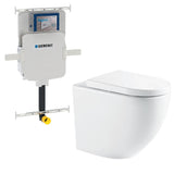 Fienza Alix Wall Faced Toilet (P Trap) Geberit Sigma In Wall Cistern (No Button) Gloss White K025-GE