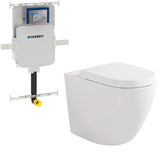 Fienza Koko Tornado Wall Faced Pan + Seat w/ Geberit Sigma In Wall Cistern (S Trap) (No Button) Gloss White K002376A-GE