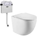 Fienza Koko Tornado Wall Faced Pan + Slim Seat w/ R&T Cistern (S Trap) (No Button) Gloss White K002376A-RT-2