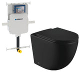 Fienza Koko Wall Faced Pan+ Seat w/ Gerebit Sigma Cistern (P Trap) (No Button) Matte Black K002376MBA-GE