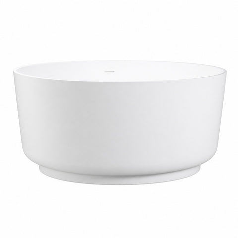 Kaskade Bath Tugela Round Freestanding Stone Bath Matte White VX33-1300-NIK8624NA